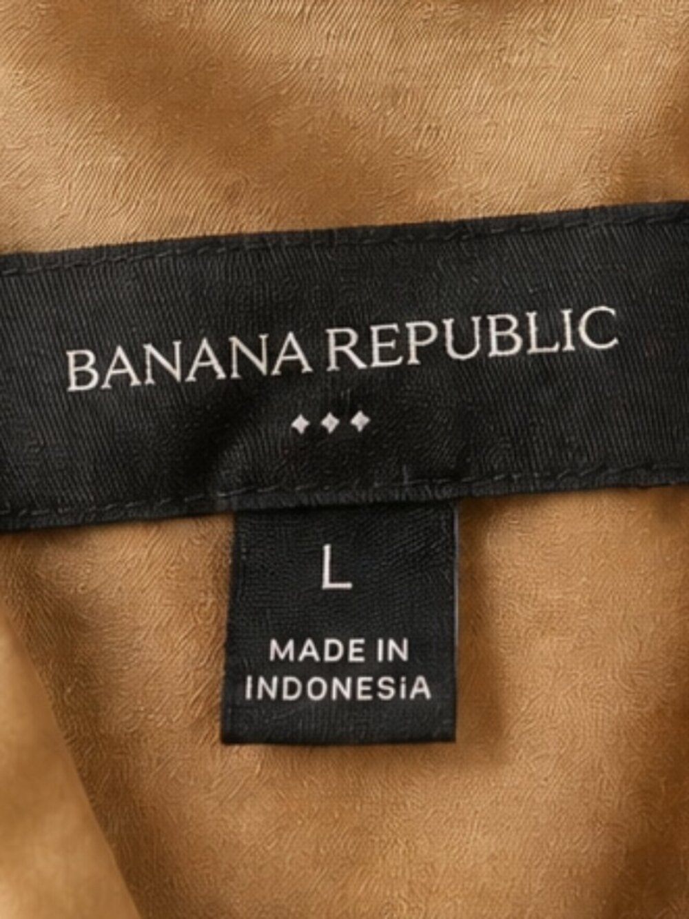 Banana Republic Gold Satin Blouse Large Long Sleeve V-Neck Career Office - Picture 5 of 5